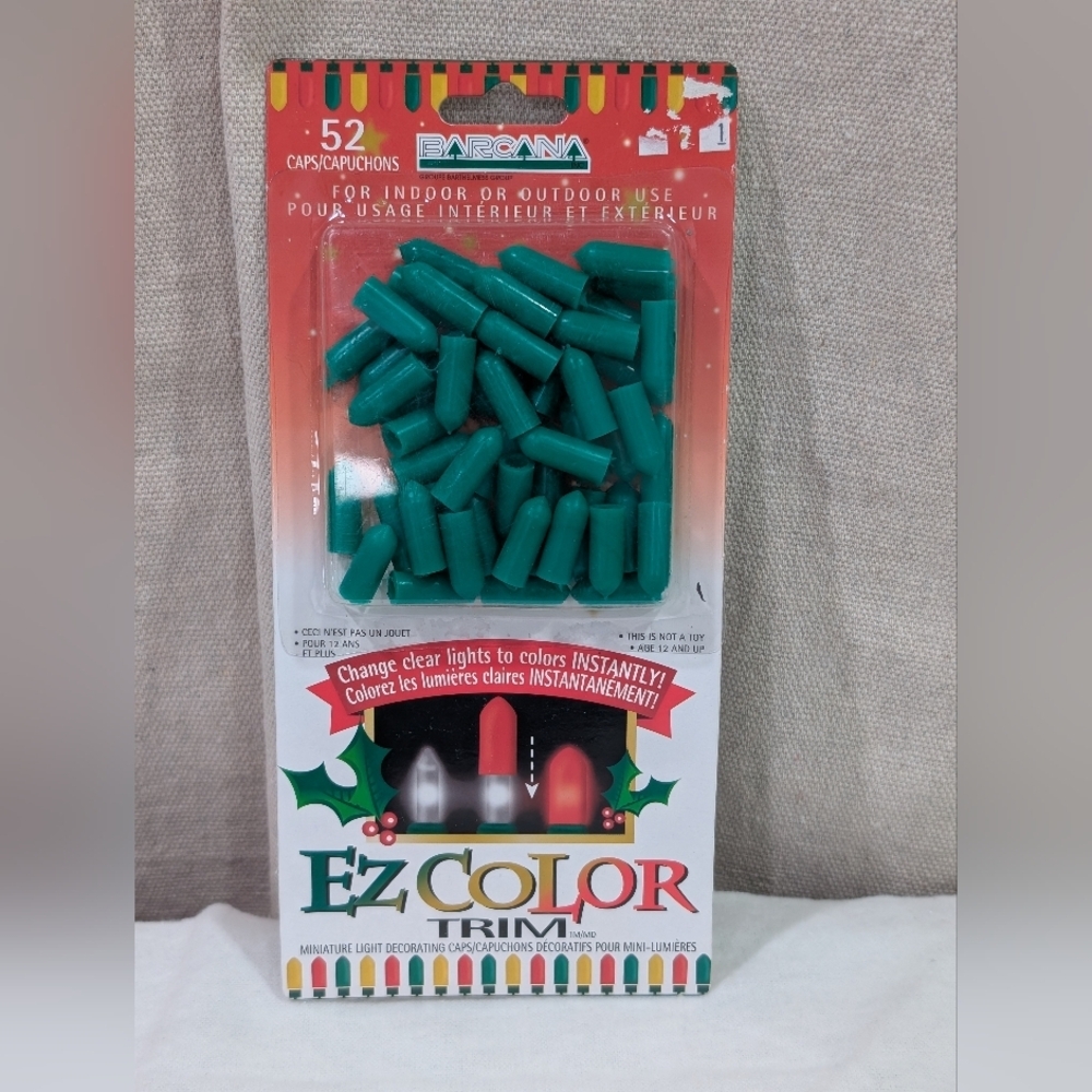 Vintage Barcana EZ Color Trim Mini Light Decorating Caps. 52 Green Caps NEW